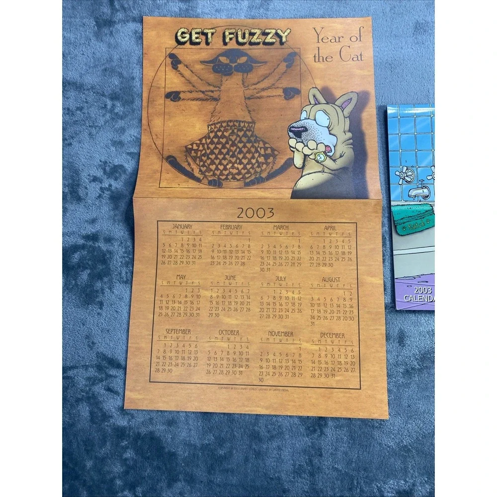 Vintage Get Fuzzy 2003 Calendar Darby Conley Comics Year of the Cat Poster NEW‎